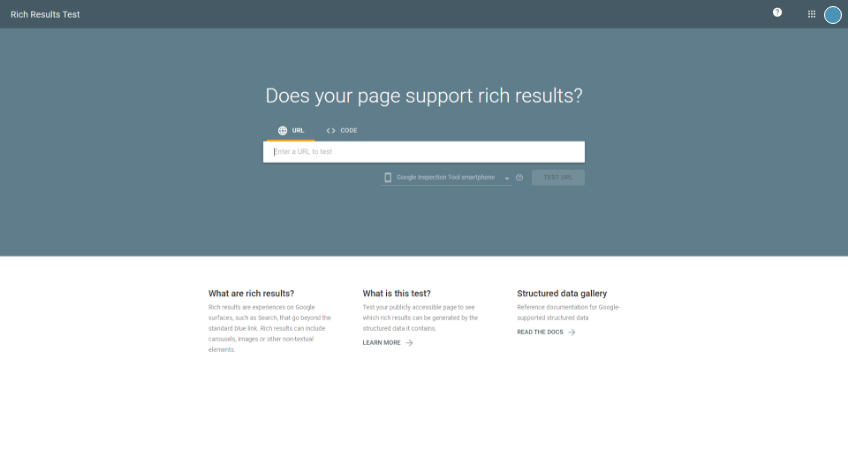 Google's Rich Results Test Tool